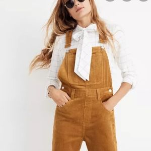 Madewell Corduroy Mustard Overalls Size Small